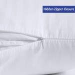 Pelindung Bantal 100% Katun untuk Tempat Tidur King Size dengan Ritsleting, Sarung Bantal Putih untuk Tempat Tidur King Size, Set 2 untuk Rumah dan Hotel, Lembut dan Menyegarkan